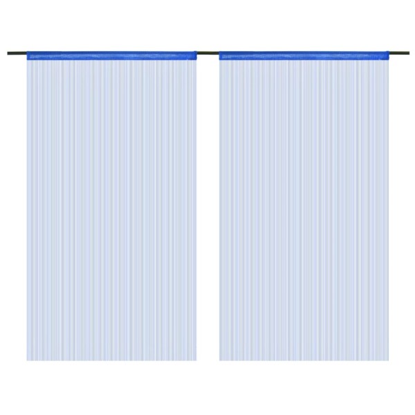 Cortinas de flecos 2 piezas 100x250 cm azul