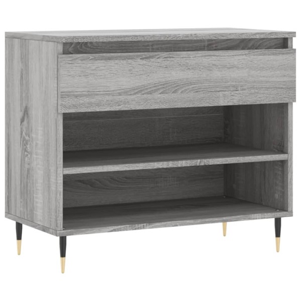 Mueble zapatero madera contrachapada gris Sonoma 70x36x60 cm