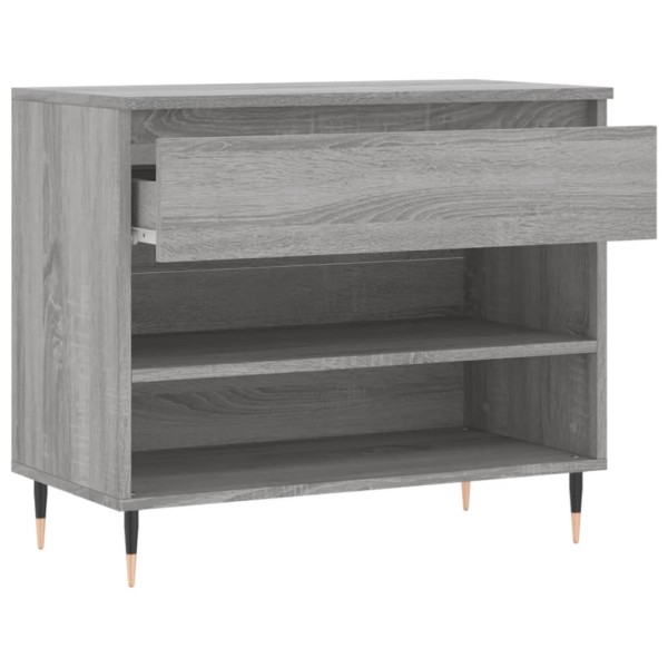 Mueble zapatero madera contrachapada gris Sonoma 70x36x60 cm