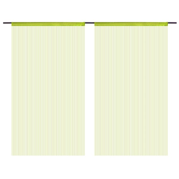 Cortinas de flecos 2 piezas 100x250 cm verde