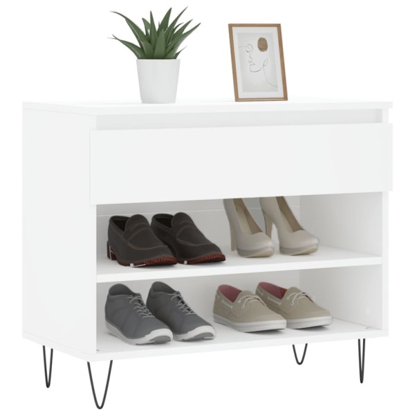 Mueble zapatero madera contrachapada blanco 70x36x60 cm