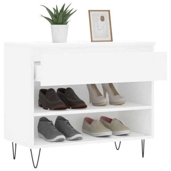 Mueble zapatero madera contrachapada blanco 70x36x60 cm