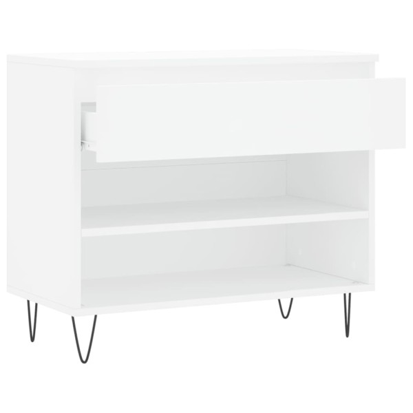 Mueble zapatero madera contrachapada blanco 70x36x60 cm