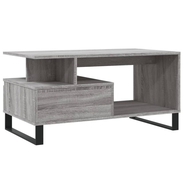 Mesa de centro madera contrachapada gris Sonoma 90x49x45 cm