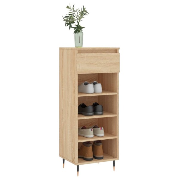 Mueble zapatero madera contrachapada roble Sonoma 40x36x105 cm