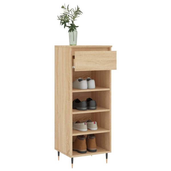 Mueble zapatero madera contrachapada roble Sonoma 40x36x105 cm