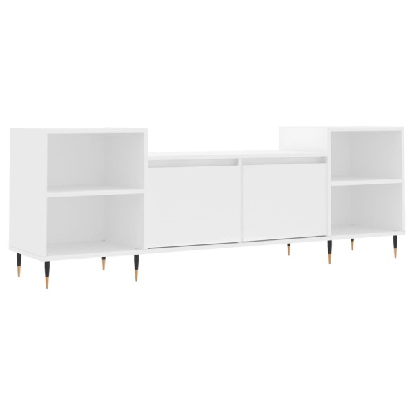 Mueble para TV madera contrachapada blanco 160x35x55 cm