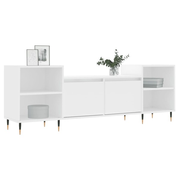 Mueble para TV madera contrachapada blanco 160x35x55 cm