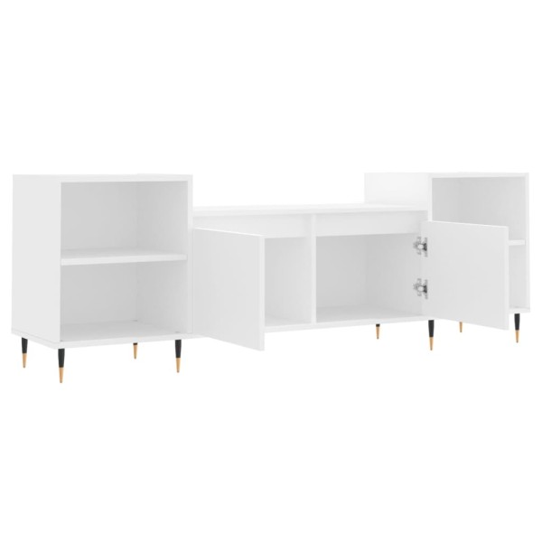 Mueble para TV madera contrachapada blanco 160x35x55 cm