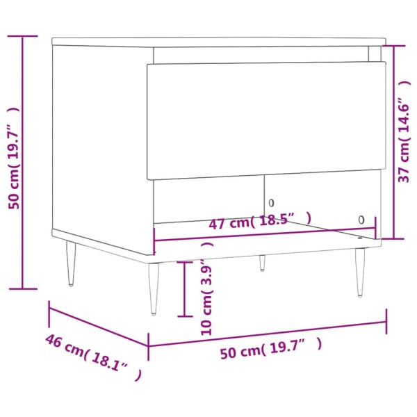 Mesa de centro madera de ingeniería gris hormigón 50x46x50 cm