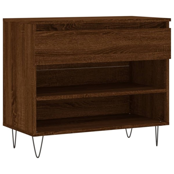 Mueble zapatero madera contrachapada roble marrón 70x36x60 cm