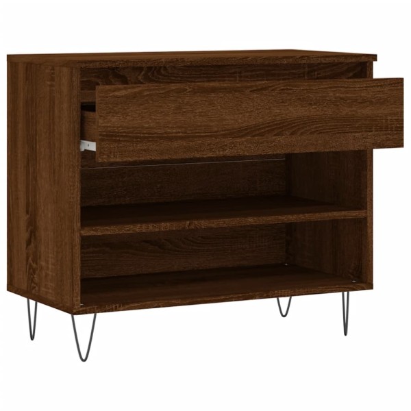 Mueble zapatero madera contrachapada roble marrón 70x36x60 cm