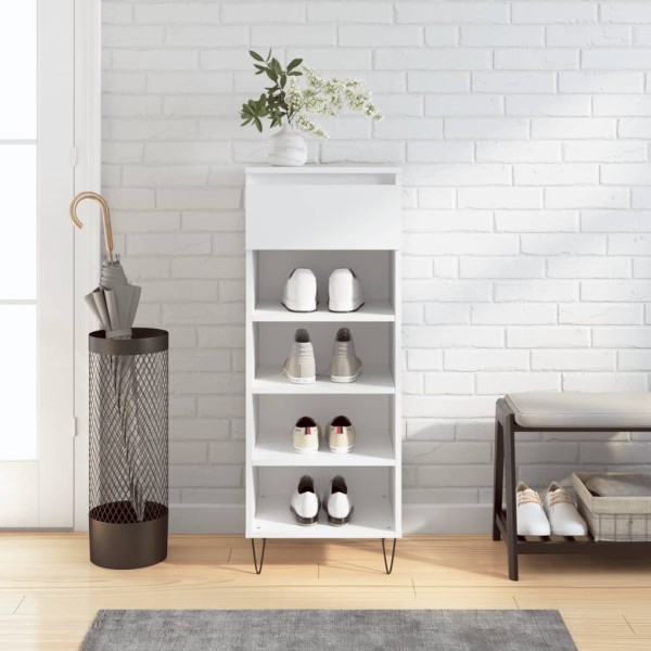 Mueble zapatero madera contrachapada blanco 40x36x105 cm