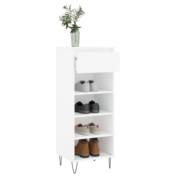 Mueble zapatero madera contrachapada blanco 40x36x105 cm