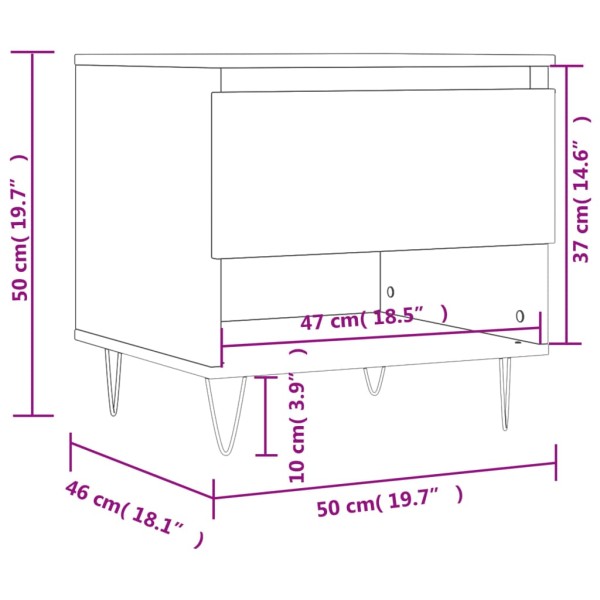 Mesa de centro madera de ingeniería roble Sonoma 50x46x50 cm