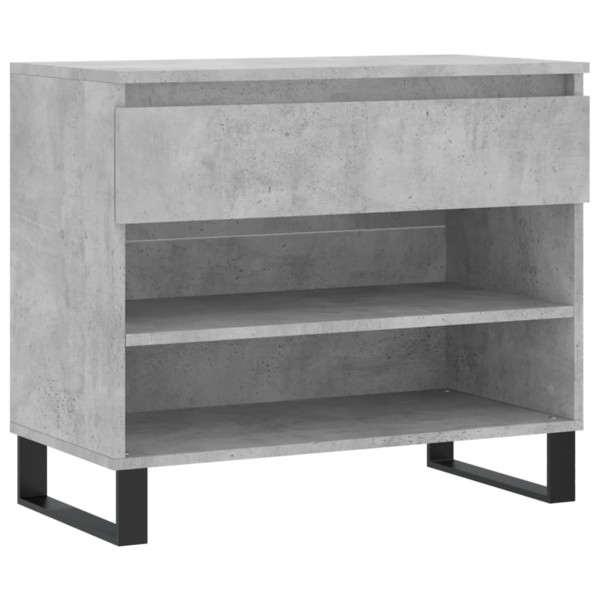 Mueble zapatero madera contrachapada gris hormigón 70x36x60 cm