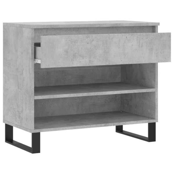 Mueble zapatero madera contrachapada gris hormigón 70x36x60 cm