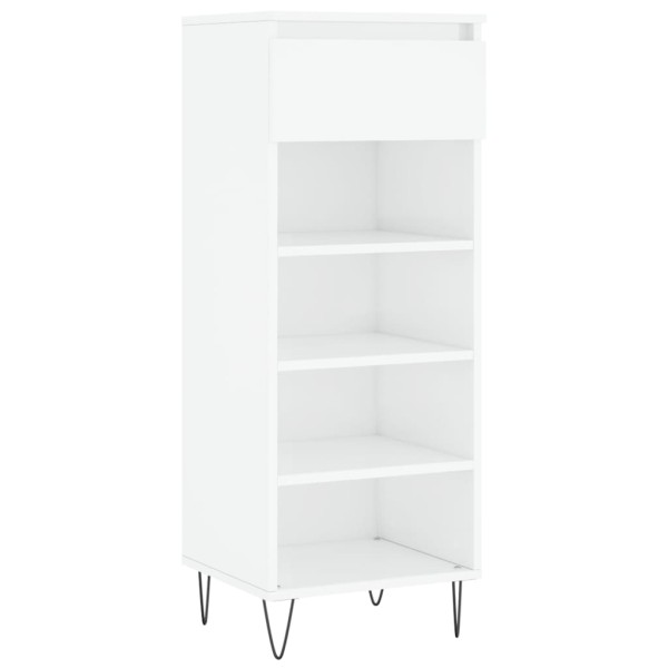 Mueble zapatero madera contrachapada blanco brillo 40x36x105 cm