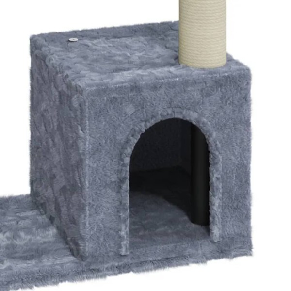 Rascador para gatos con postes de sisal gris claro 70 cm