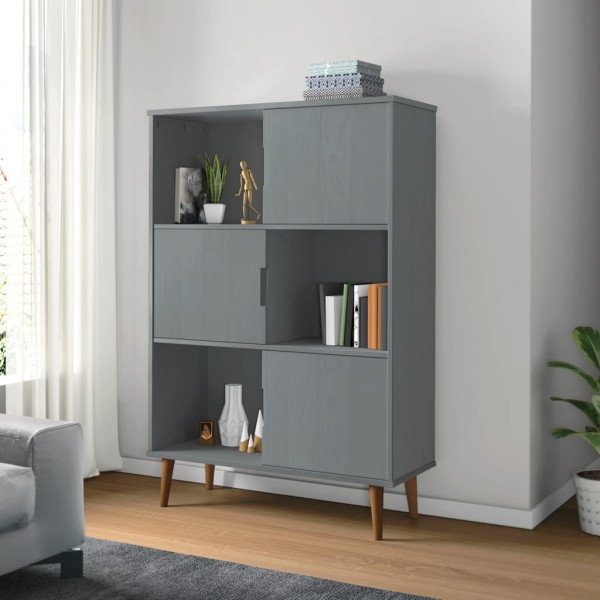 Librería MOLDE madera maciza de pino marrón 90x35x133,5 cm