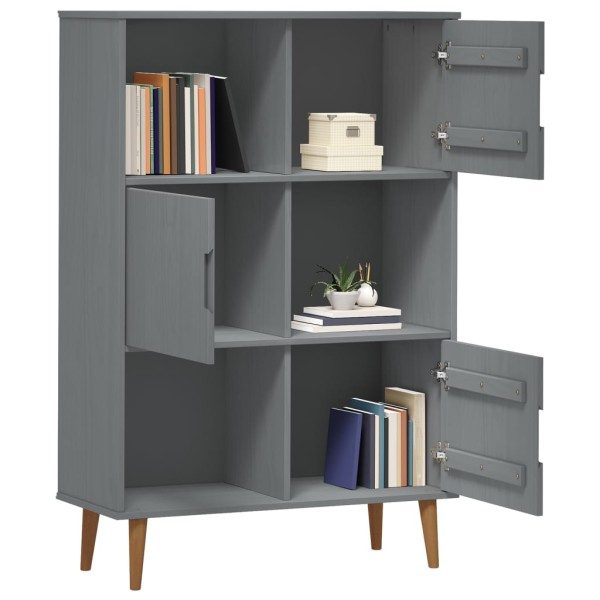 Librería MOLDE madera maciza de pino marrón 90x35x133,5 cm