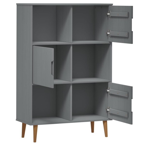 Librería MOLDE madera maciza de pino marrón 90x35x133,5 cm