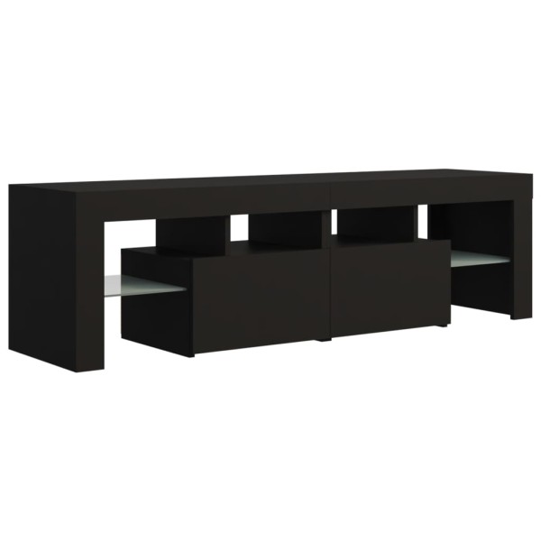 Mueble de TV con luces LED negro 140x36,5x40 cm