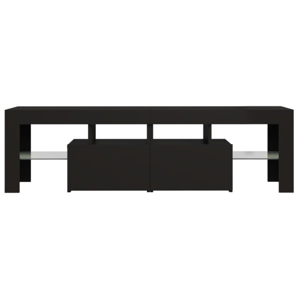 Mueble de TV con luces LED negro 140x36,5x40 cm