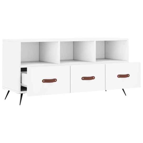 Mueble de TV madera de ingeniería blanco 102x36x50 cm