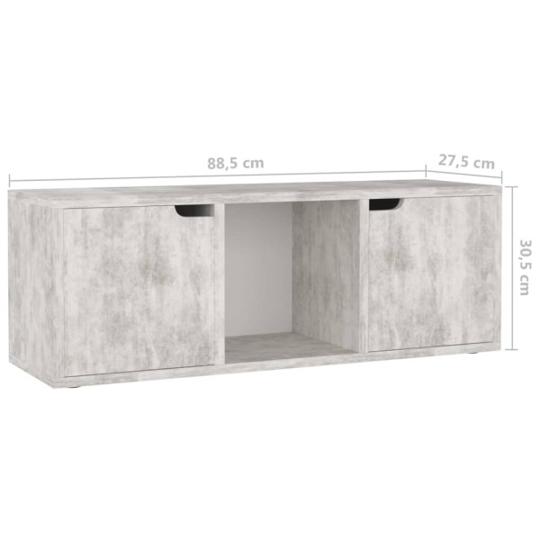 Mueble de TV madera de ingeniería hormigón 88,5x27,5x30,5 cm