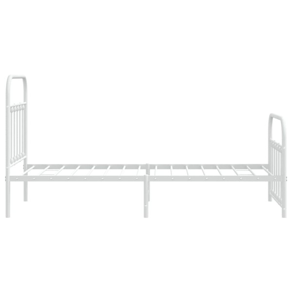 Estructura cama metal con cabecero y pie cama blanca 90x200 cm