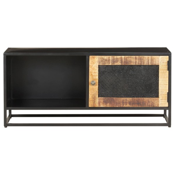 Mueble para TV de madera maciza de mango rugosa 90x30x40 cm