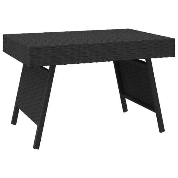 Mesa auxiliar plegable ratán sintético negro 60x40x38 cm