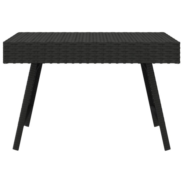 Mesa auxiliar plegable ratán sintético negro 60x40x38 cm