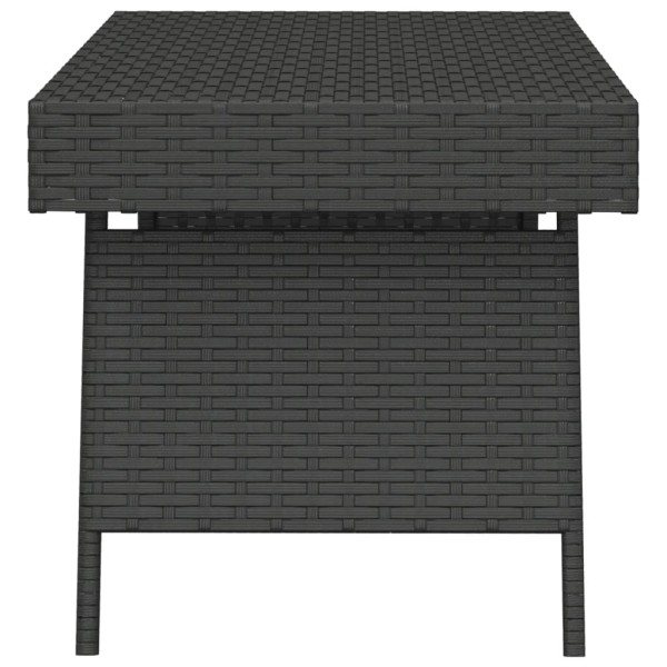 Mesa auxiliar plegable ratán sintético negro 60x40x38 cm