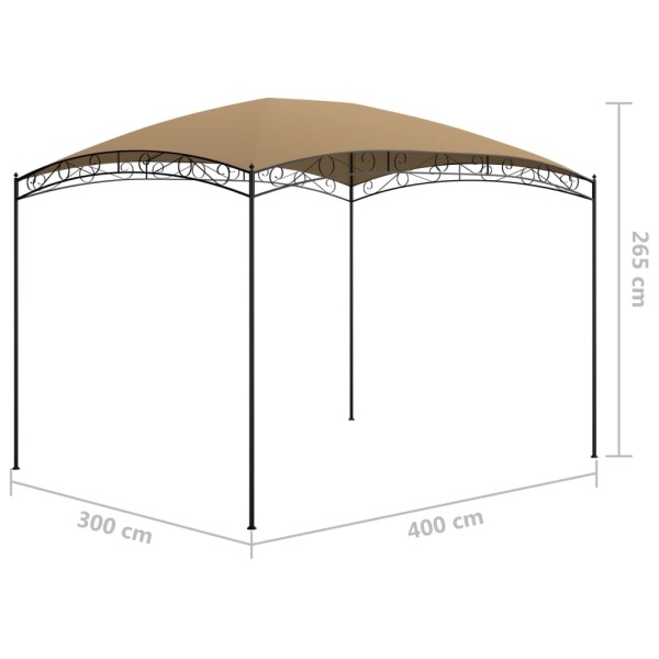 Cenador gris taupé 3x4x2,65 m 180 g/m²