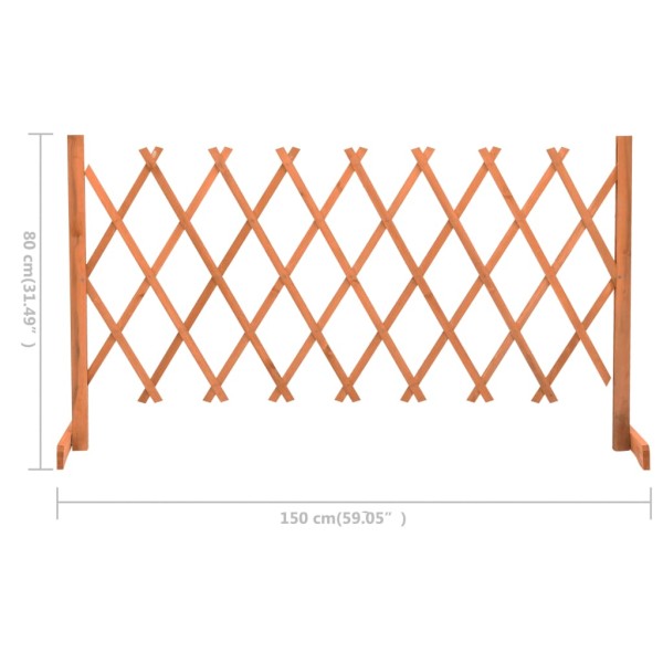 Valla de jardín enrejada madera maciza abeto naranja 150x80 cm