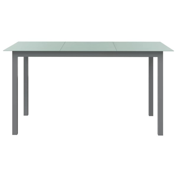 Mesa de jardín de aluminio y vidrio gris claro 150x90x74 cm