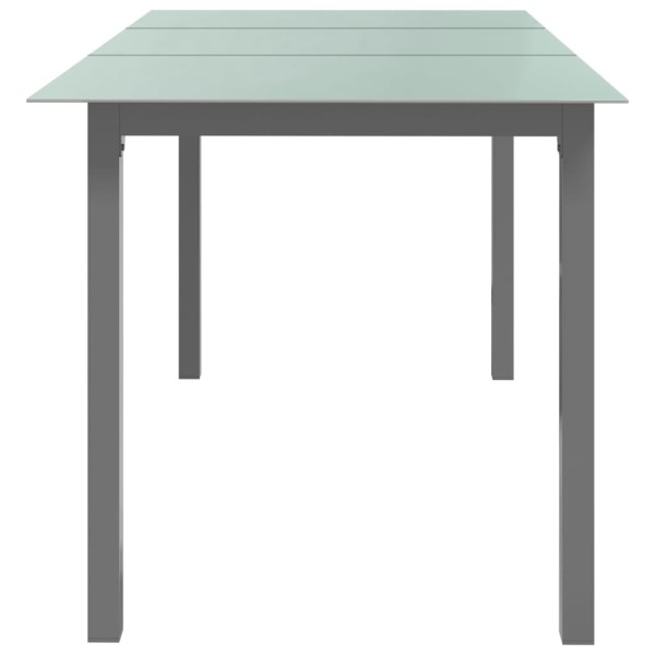 Mesa de jardín de aluminio y vidrio gris claro 150x90x74 cm