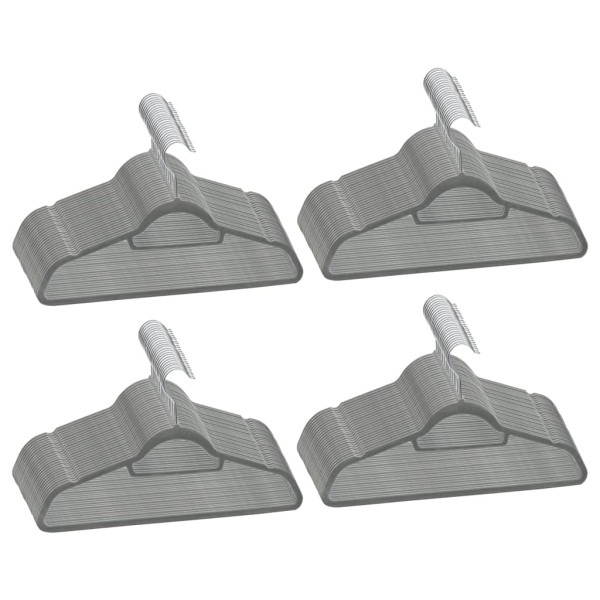 Juego de perchas ropa 100 uds antideslizantes terciopelo gris