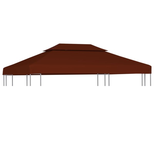 Toldo de cenador 2 niveles terracota 310 g/m² 4x3 m