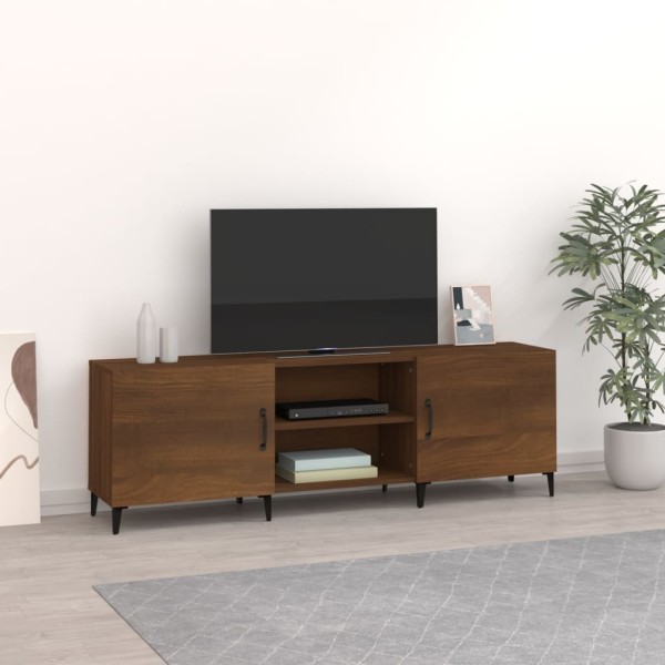 Mueble de TV madera de ingeniería roble marrón 150x30x50 cm