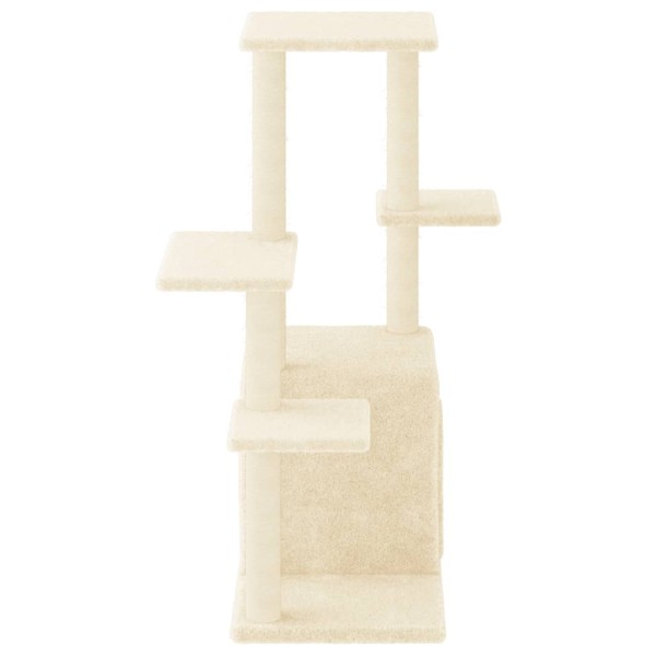 Rascador para gatos con postes de sisal color crema 97,5 cm