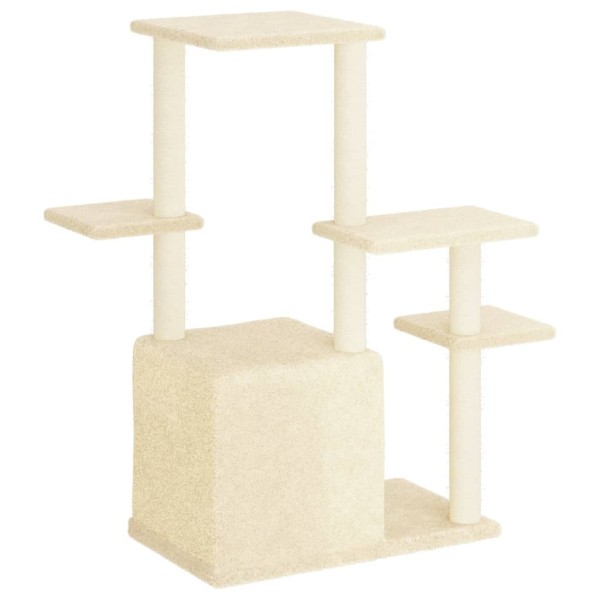 Rascador para gatos con postes de sisal color crema 97,5 cm