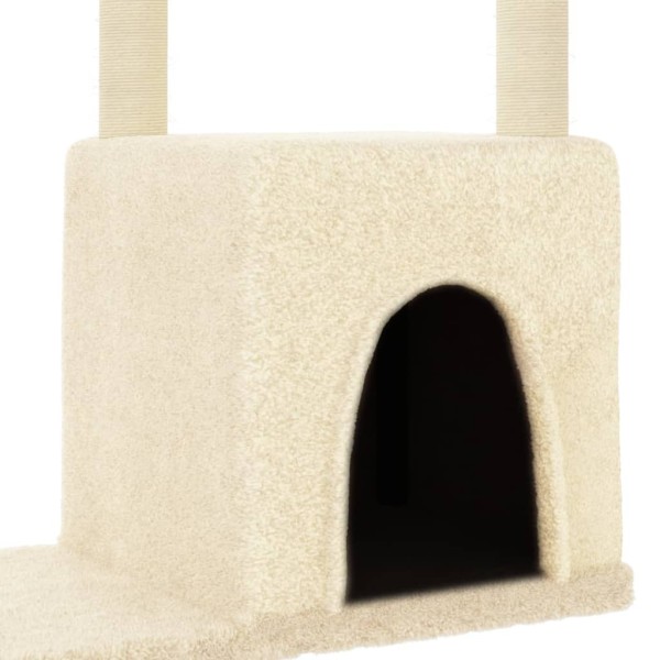 Rascador para gatos con postes de sisal color crema 97,5 cm