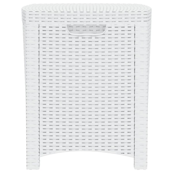 Caja de almacenaje de jardín ratán PP blanco 39x39x46 cm