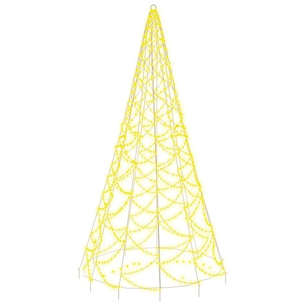 Árbol de Navidad en asta de bandera 500 LED blanco cálido 300cm