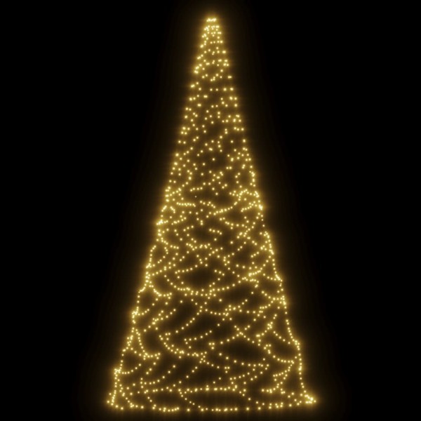 Árbol de Navidad en asta de bandera 500 LED blanco cálido 300cm