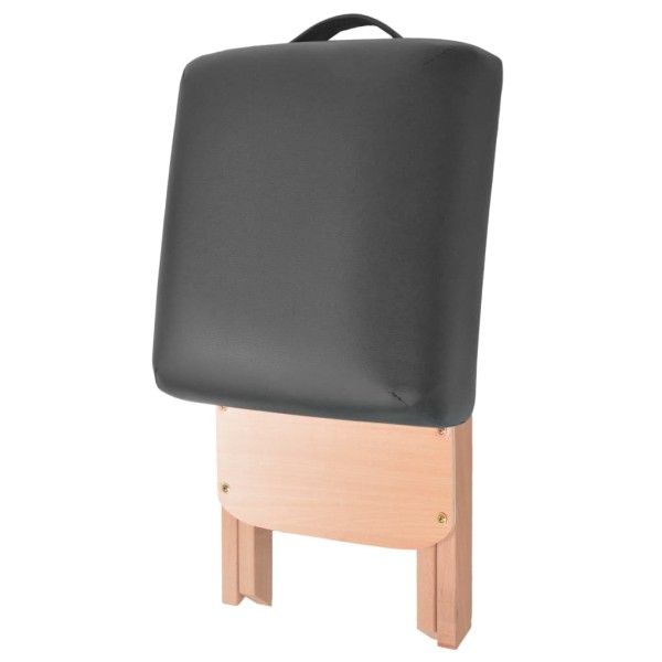 Taburete de masaje plegable con asiento 12 cm de grosor negro