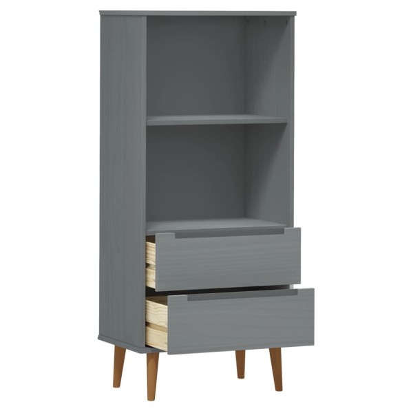 Librería MOLDE madera maciza de pino gris 60x35x133,5 cm